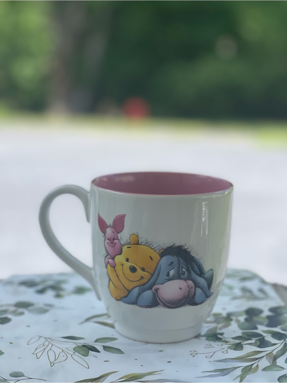 Disney Store Winnie the Pooh Coffee Tea Mug w/ Eeyore and Piglet Large 16 Oz